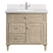 James Martin Vanities 36'' Single Vanity, Whitewashed Oak w/ Single Hole 3 CM White Zeus Quartz Top & Backsplash 424-V36-WWO-1WZ - alternate 1